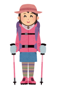 女性の登山者