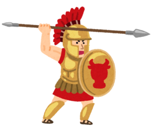 古代ギリシャの重装歩兵のイラスト