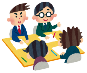会議をする人たちのイラスト