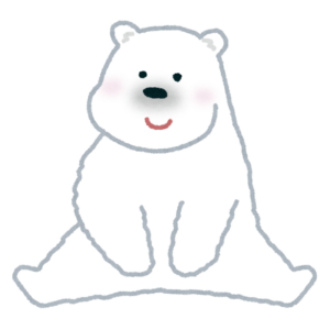 座っているシロクマのイラスト