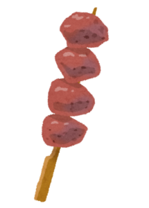 砂肝の焼き鳥のイラスト