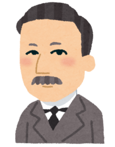 夏目漱石の似顔絵イラスト