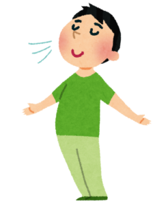 深呼吸をしている男性のイラスト