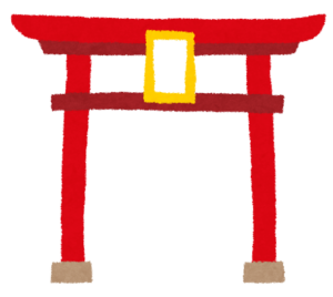 赤い鳥居のイラスト
