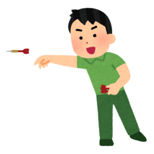 ダーツの矢を投げる男性のイラスト