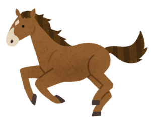 走る茶色の馬のイラスト