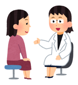 医師が患者に向き合って説明するイラスト