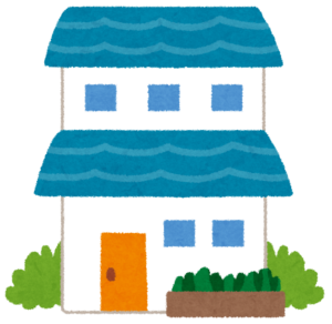 二階建ての一軒家のイラスト