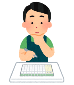 シフト表を組む店長のイラスト