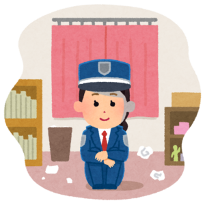 待機している警備員のイラスト