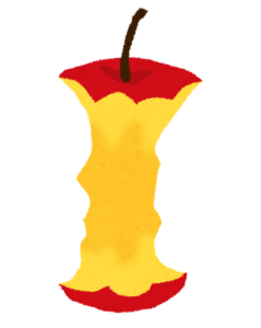 食べ終わったりんごの芯のイラスト