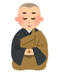座禅を組むお坊さんのイラスト