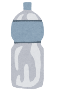 水の入ったペットボトルのイラスト