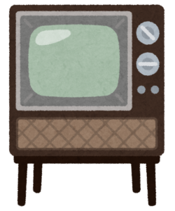 昔のブラウン管テレビのイラスト