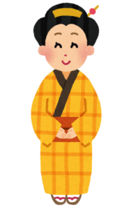 着物を着た江戸時代の女性のイラスト