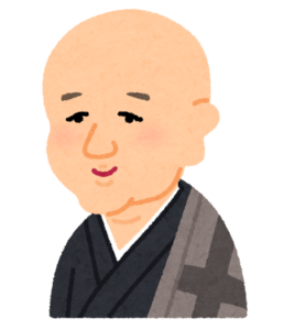 黒い衣を着た僧侶・道元のイラスト