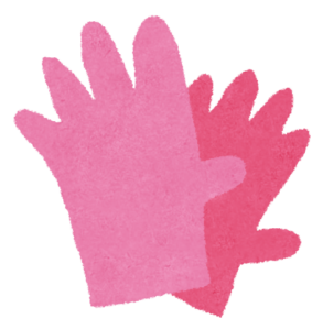ピンクのゴム手袋のイラスト