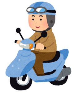 スクーターに乗る男性のイラスト