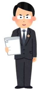 書類を持った検察官のイラスト
