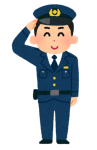 敬礼する警察官のイラスト