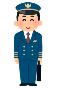 制服を着たパイロットの男性のイラスト