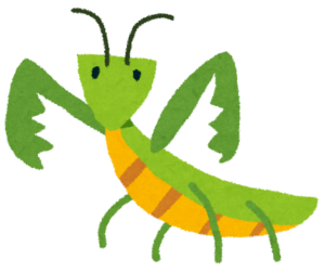鎌を広げたカマキリのイラスト