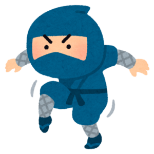 忍び足で歩く忍者のイラスト
