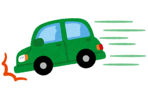 急ブレーキをかける車のイラスト