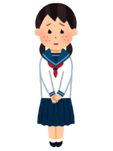 セーラー服を着た思春期の女の子のイラスト