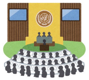 国際会議の議場のイラスト