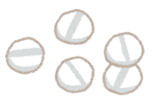 白い錠剤のイラスト