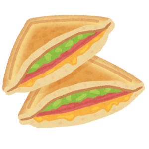 焼いたホットサンドのイラスト