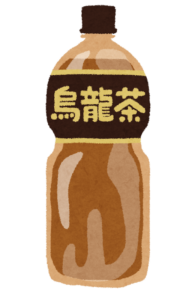 ペットボトル入りの烏龍茶のイラスト