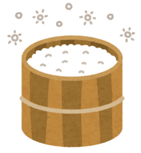 桶の中で発酵が進む様子のイラスト