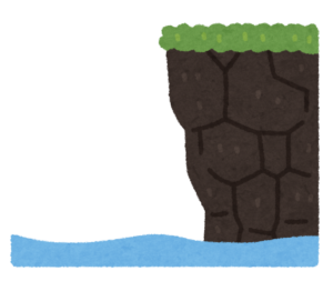 切り立った崖のイラスト
