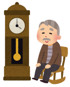 大きな古時計とおじいさんのイラスト